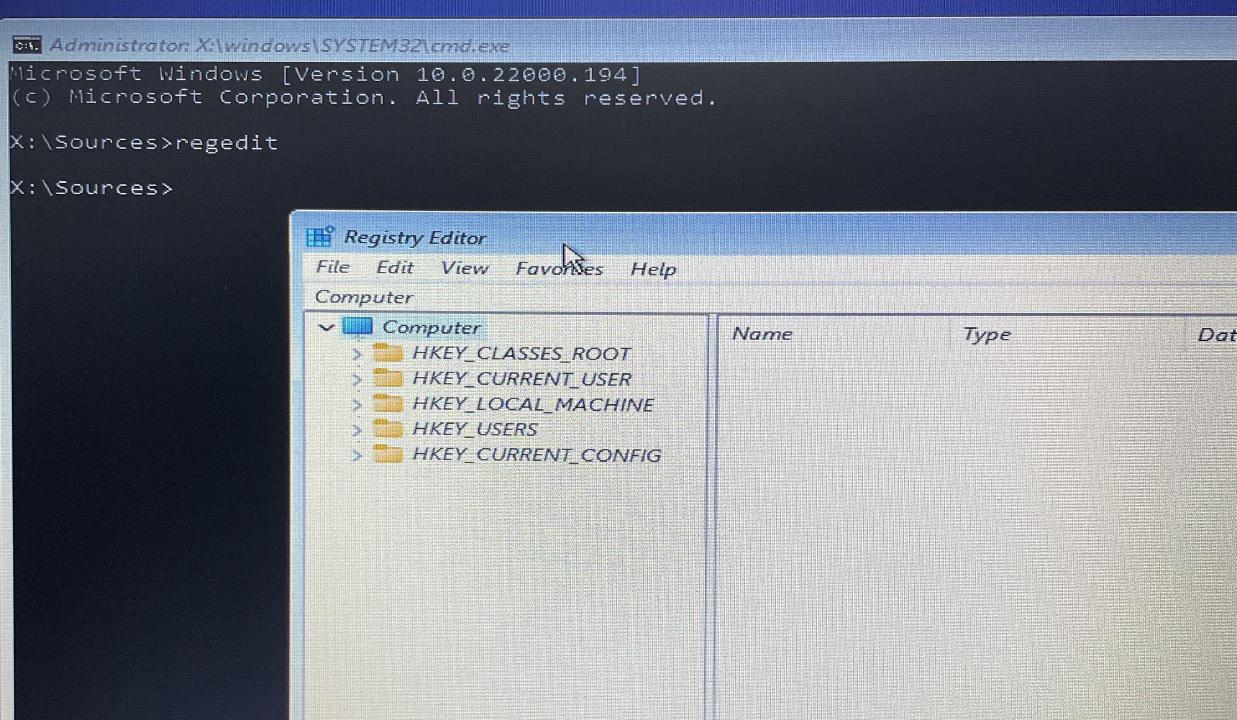 Windows 11 repair command prompt regedit