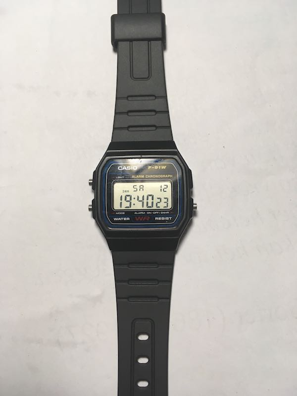 The display of the Casio F-91W